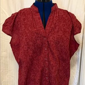 Apt. 9 Red Button Down Blouse